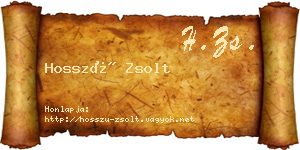 Hosszú Zsolt névjegykártya